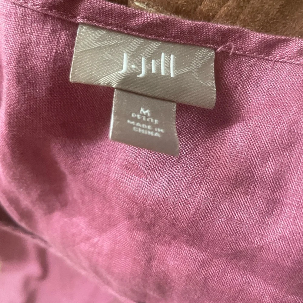 J. Jill Sleeveless Blouse made of pure linen. Pleated front design M - Picture 2 of 7